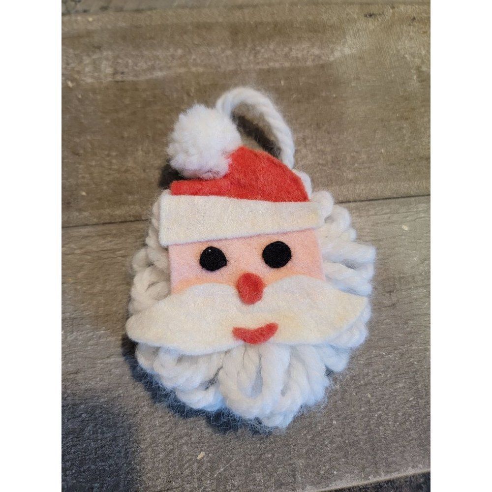 Yarn santa face AS IS ornament xmas